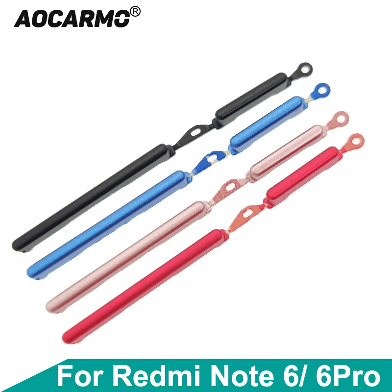 Power On Off Button + Volume Up Down Buttons Side Switch Key Replacement Part For Xiaomi Redmi Note 6 / Note6 Pro
