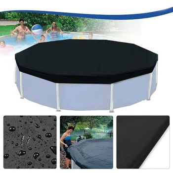 

12ft Protective Garden Around UV-resistant Rain-Proof Fold Swimming Pool Cover Rectangle Swimming Pool Cover Dustproof Rainproo