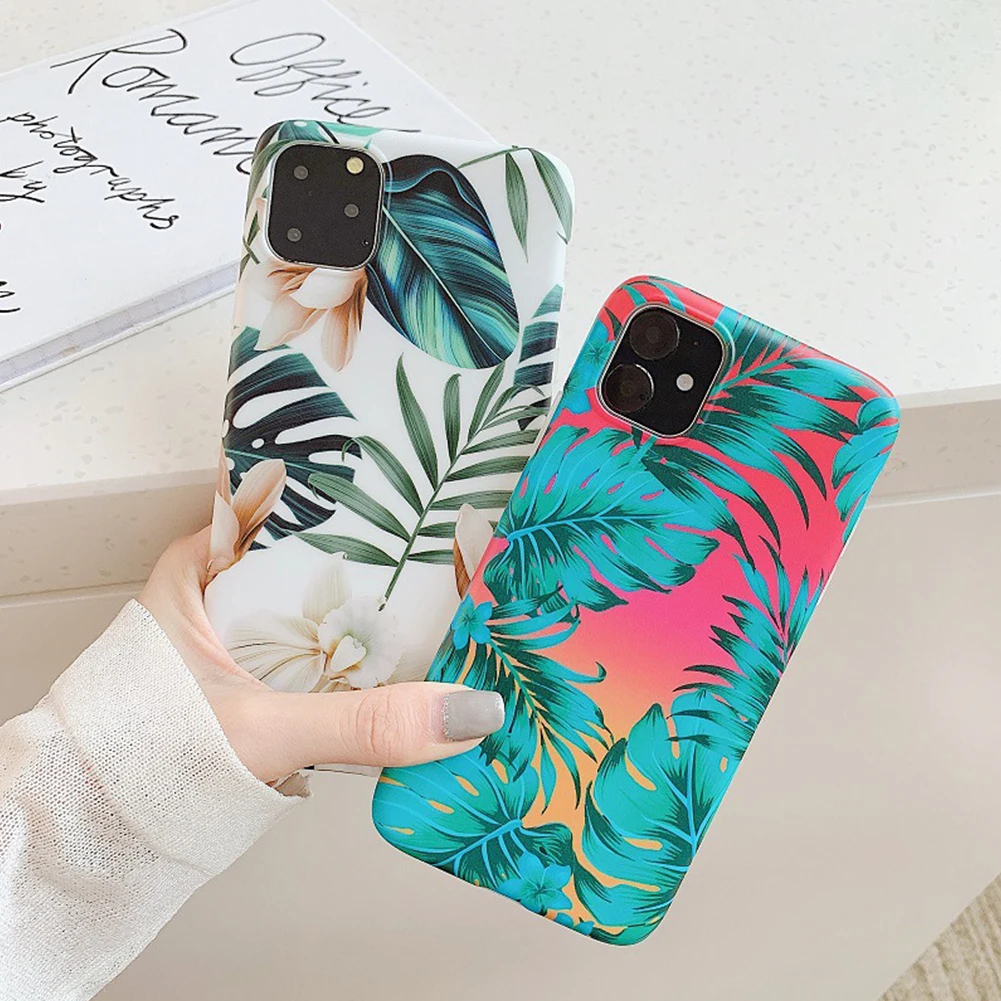 Чехол из ТПУ с цветочным узором для iPhone 11 Pro Max X XR XS мягкий IMD задняя крышка