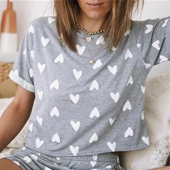 

Sleepwear Lovely Home Suits Sexy Pyjama Short Sleeve Pajamas Set 2020 Women Pajamas Comfortable Girl Summer