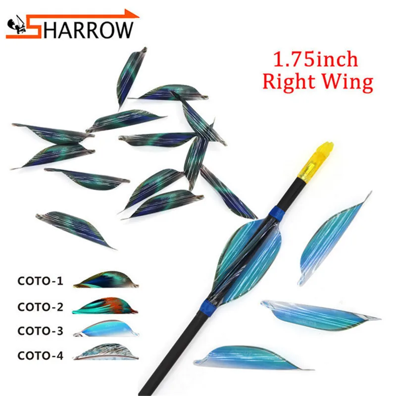 50pcs 1.75inch Arrow Feather Spiral Fletching Handmade Diy Arrow Shaft
