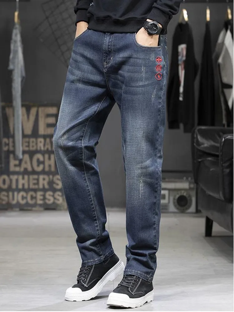 Mens Jeans Casual Clothes Fat Man Denim 