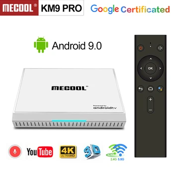 

2020 Androidtv 9.0 Google Certified KM9 PRO 4GB 32GB Android 9.0 TV Box Amlogic S905X2 Support Youtube 4K Dual Wifi Set T op Box