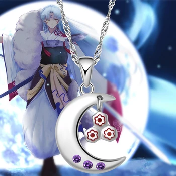 

Anime Cartoon Inuyasha:Sesshomaru S925 Silver Necklace Pendant Cosplay Prop Decor Collectible Christmas Gift for Boy Girl