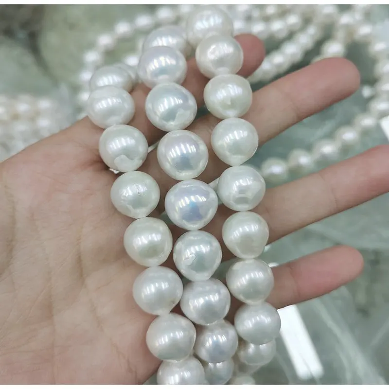 

12mm/34pcs Natural White Baroque Freshwater Pearl Beads DIY Bracelet Necklace Earrings Fine Jewelry Finding