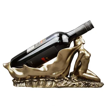 

European Beauty Sculpture Wine Rack Modern Simplicity Kitchen Painted Art Resin Crafts Wine Holder Home Decoration Wedding Gift
