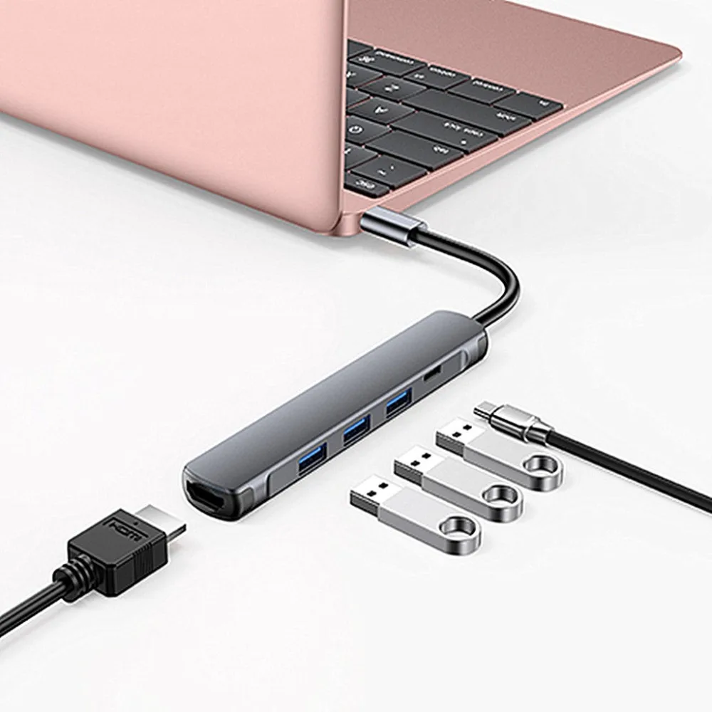 USB C концентратор 5 в 1 usb type C к HDMI USB 3,0 2,0 адаптер концентратор с PD зарядный порт для MacBook Pro huawei mate 30 разветвитель