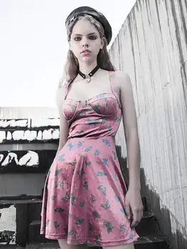 

Punk Rave Women's Gothic Butterflies Velvet Suspender Dresses PQ-689LQ Asian Size S-L