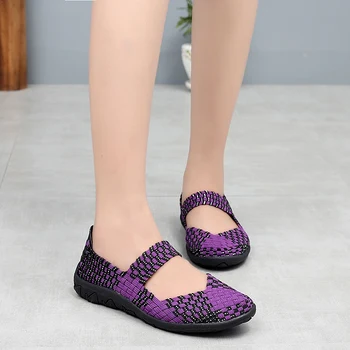 

Summer sneakers women shoes 2020 mixed color flats with casual shoes woman sweet hook& loop shoes sneakers tenis feminino