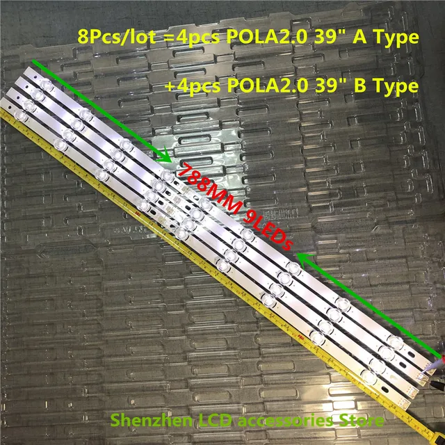 16Pieces/lot 100%NEW Full Backlight Ar ray LED Strips Bars for LG 39LN540V 39LN570V 39LA620V HC390DUN POLA2.0 39 A B
