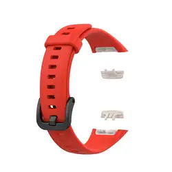 Silicone Sport Wristband & Clear Case for Strap (Red)