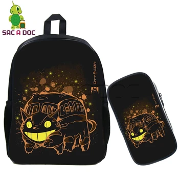 

Studio Ghibli Anime Totoro Mononoke Hime Backpack Cool Fluorescence School Backpacks for Teenage Boys Girls Bookbags Kids Gift