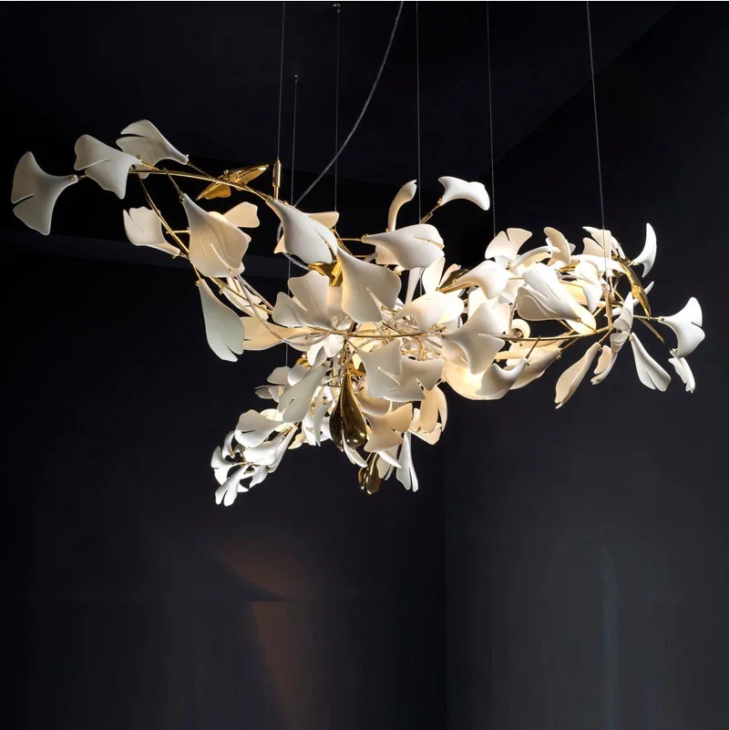 

Modern Branches Chandeliers Light With Porcelain Leaves Interior Home Decor Luxury Chandelier Lighting Suspension hanging lamp