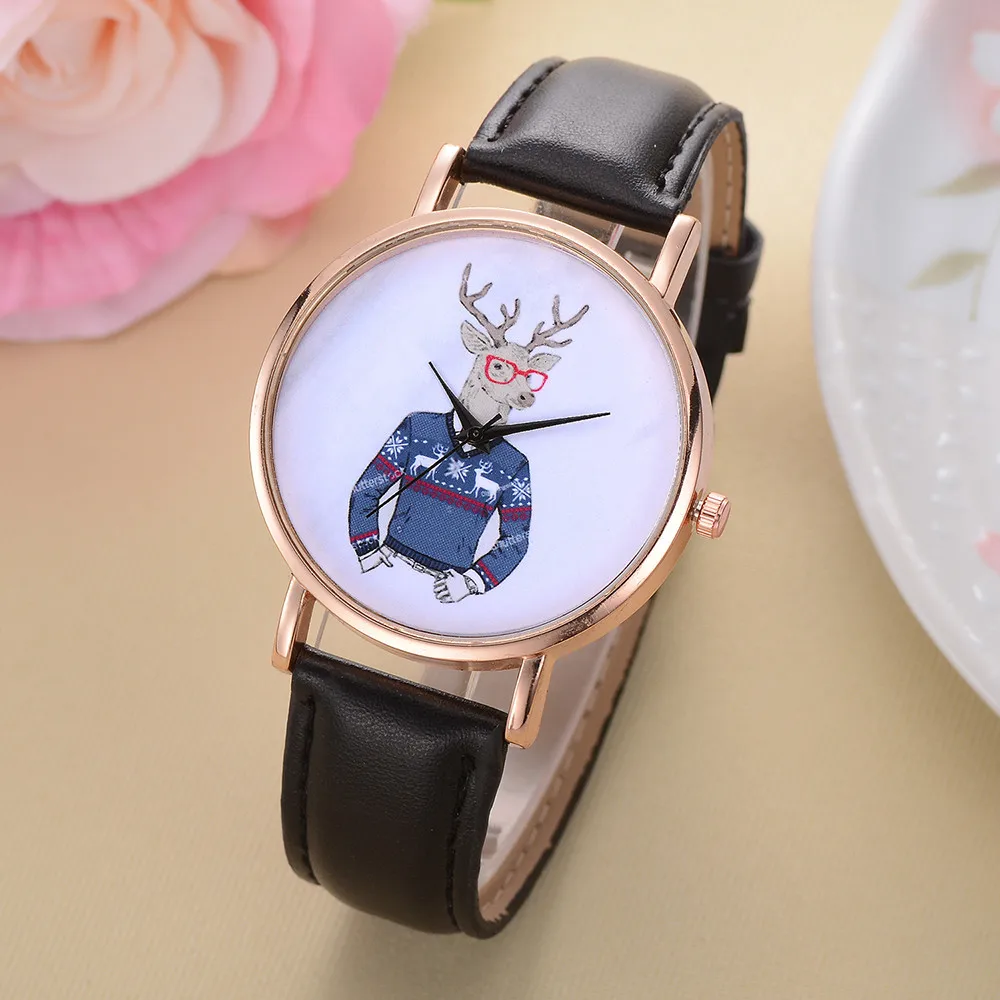 

Fashion Casual Women's Watches Leather Band Analog Quartz Round Wrist Watch Bracelet Clock Gift For Female relogio feminino