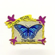 Нашивки с вышитыми бабочками от производителя, железные нашивки для одежды, высота 2,5 дюйма, можно сделать как ваш логотип