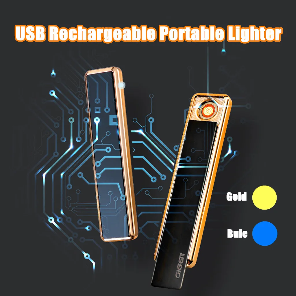 USB электрическая двухсторонняя беспламенная зажигалка перезаряжаемая