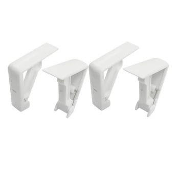 

4 Pcs Table Cloth Cover Holder Spring Loaded Tablecloth Clamp Clips White