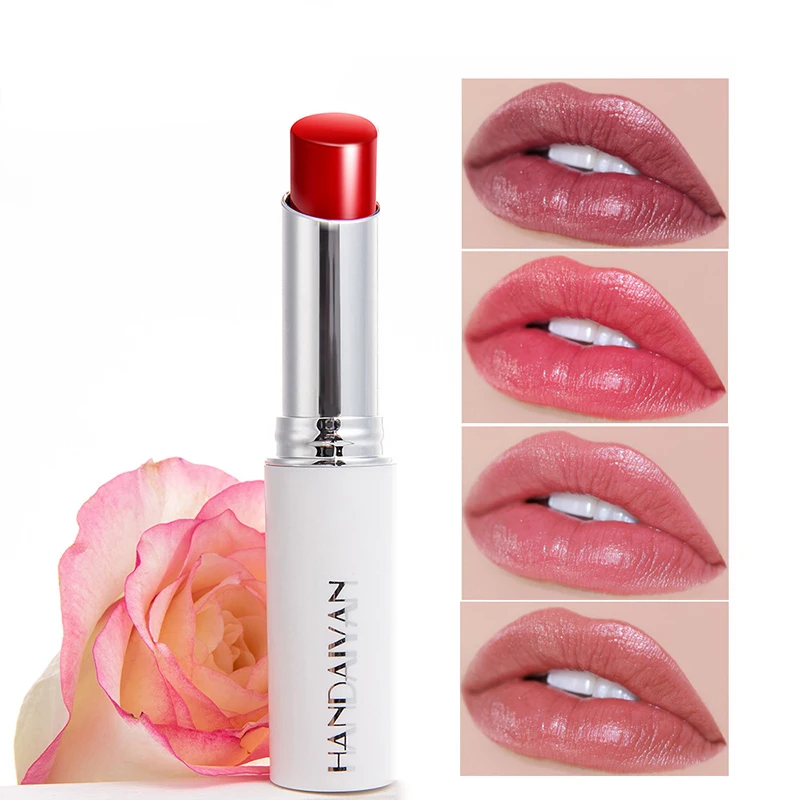 

1pc Natural Rose Essence Glitter Lipstick Moisturizing Lip Balm Waterproof Long Lasting Women Cosmetics Makeup