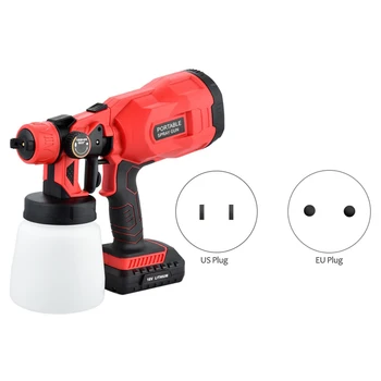 

Electric 800Ml Household Paint Sprayer High Pressur Flow Control Airbrush Easy Spraying Cordless Airbrush