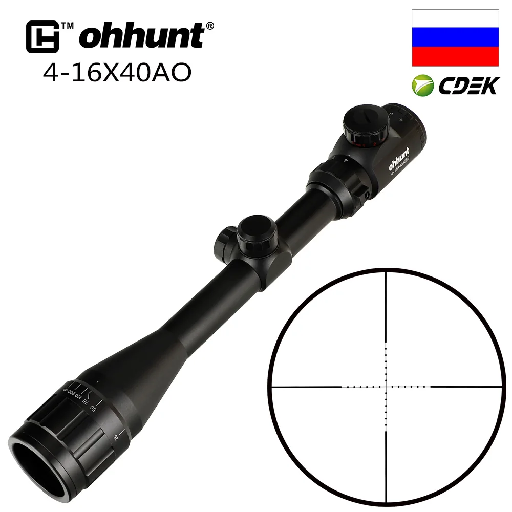 Охотничий ohhunt 4X32/3-9X40/4-16X40/6-24X50 винтовка Сфера провода тактический прицел 1 дюймов оптический прицел Прицелы для стрельбы