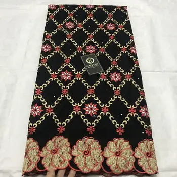 

Latest Black African Lace Swiss French 100% Cotton Lace Fabric Nigerian Swiss Voile Lace In Switzerland 5Yards For Dress A-1241