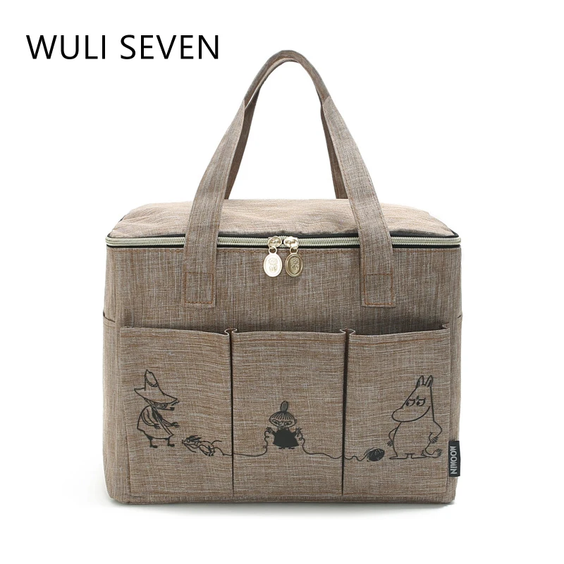 Lunch-Bag Picnic Wuli-Seven Canvas Food Travel Large-Capacity Kids Portable Women