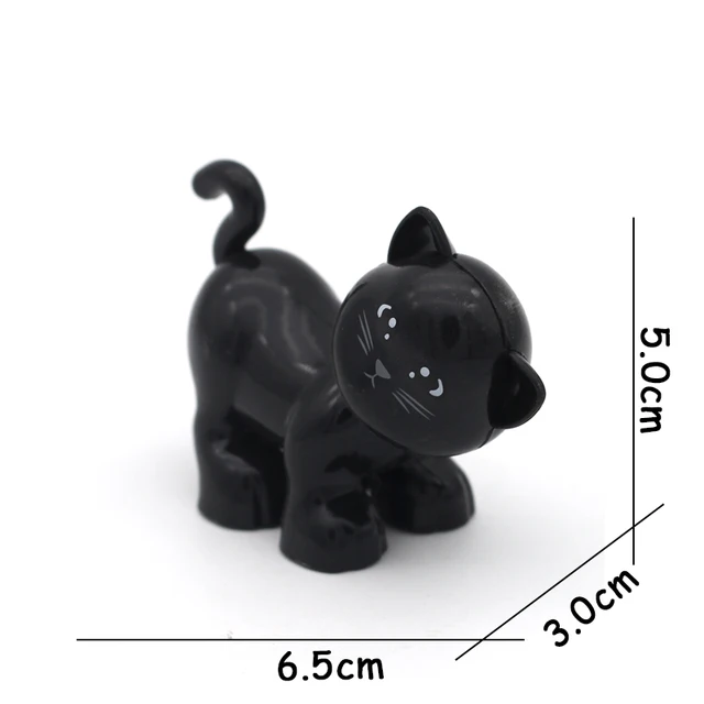 Big Size Building Blocks Animal Accessories Farm Figures Pig Rabbit Chicken Duck Dog Cat Bird horse Cow Sheep DIY Toys Gifts Black Persian cat