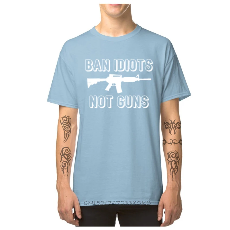 Ban Idiots Not Guns-1847 T Shirts Group Short Sleeve Fitted Crewneck 100% Cotton Tops Shirt Top T-shirts for Boys VALENTINE DAY Ban Idiots Not Guns-1847 light