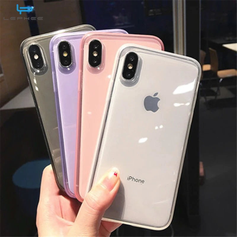 

Transparent Phone Case For iPhone 11 Pro 2019 X XR XS Max 8 7 6 6S Plus colorful Shockproof Frame Soft TPU Protection Back Cover