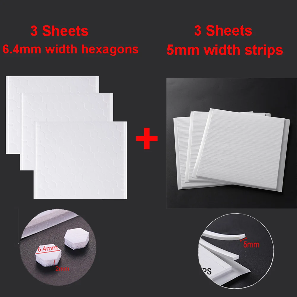 6PCS Thick 5mm/3mm Width Double-sided 3D Foam Strips Foam Dots Adhesives  Stickers for DIY Shaker Cards Making Scrapbooking Craft