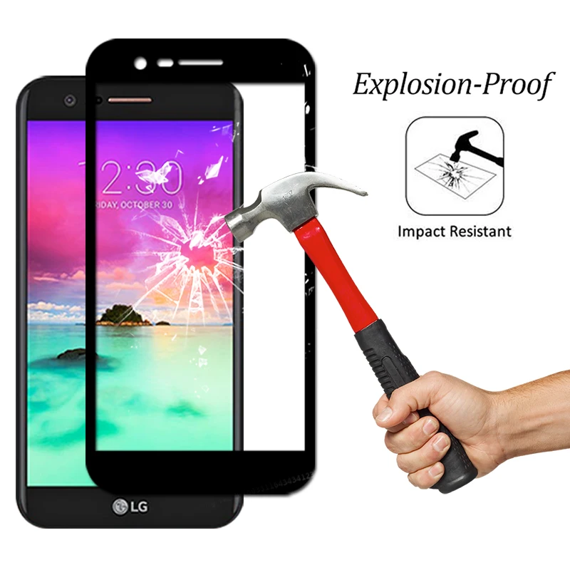 2 шт стекло на для LG K10 Закаленное стекло протектор экрана K 10 защитная пленка полное покрытие 9h tremp Броня Защита 2.5D