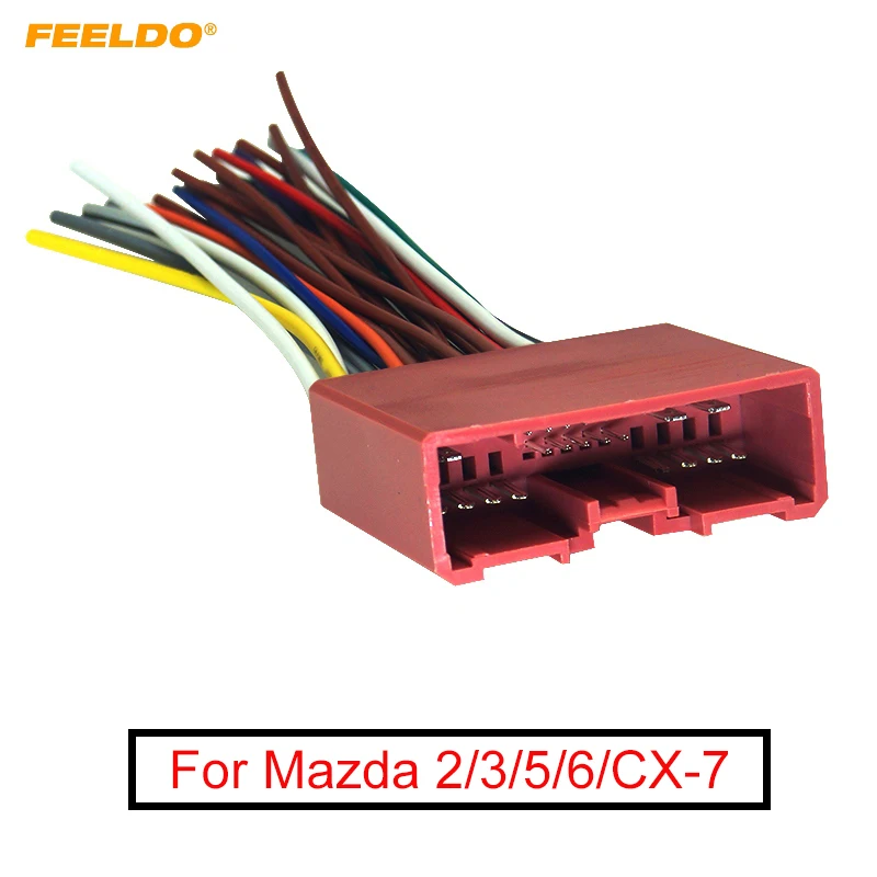 

FEELDO 1PC Car Radio Audio 24Pin Wiring Harness Adapter for Mazda Install Aftermarket Audio Stereo Wire Plug Cable #FD6475