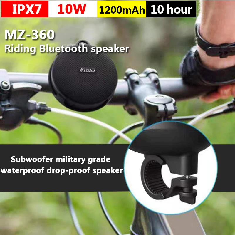 US $23.38 - 42.93 Bluetooth Speaker Subwoofer+Bike Mount 3D Stereo Loudspeaker Shower Portable Outdoor Hands Free IPX7 Waterproof Mini Boombox