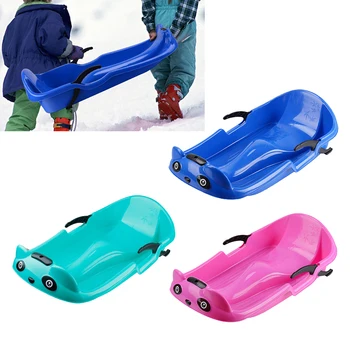 

Durable Snow Sled Sand Skiing Grass Sleigh Toboggan with Pull Rope for Kids