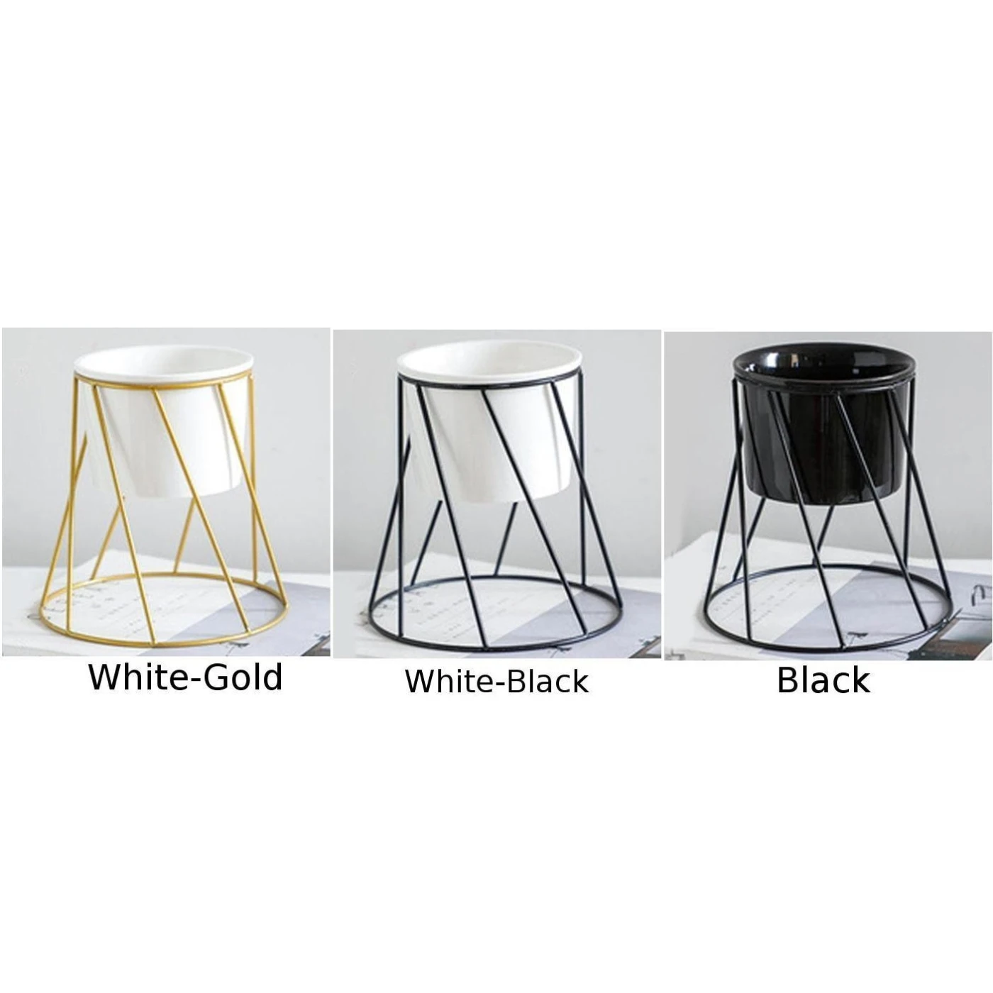 tFlower Pot Stand Display Rack Modern Decorative Geometric SucculentIron Frame 5