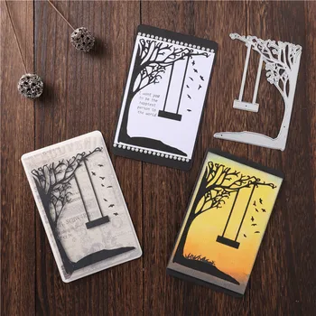 

YaMinSanNiO Autumn Dies Tree Swing Metal Cutting Dies for Scrapbooking Card Album Embossing Die Cut Template New Dies for 2020