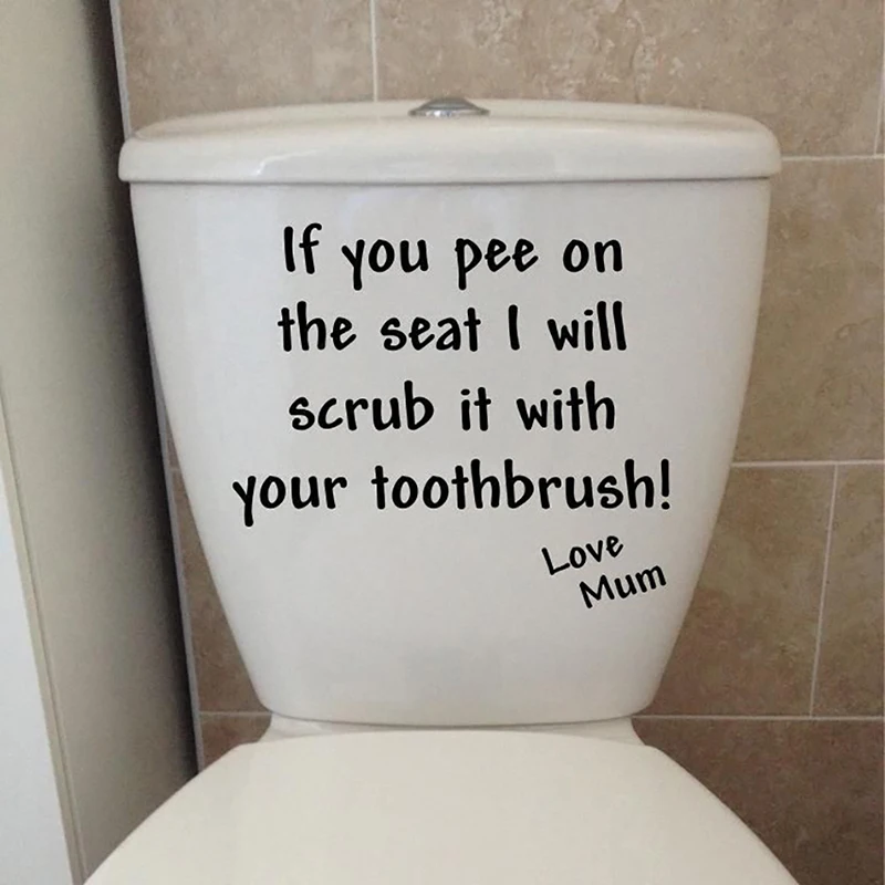 2020 IF YOU PEE ON THE SEAT Funny Toilet lid wall stickers Removable Unique Decals Decoration Creative Washing Room Decorations