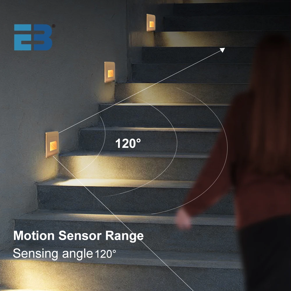 Recessed Wall Light Stairs Led Light Sensor Step Lamp Ladder AC85-265V Wall Lamp Corridor Lighting Stair Motion