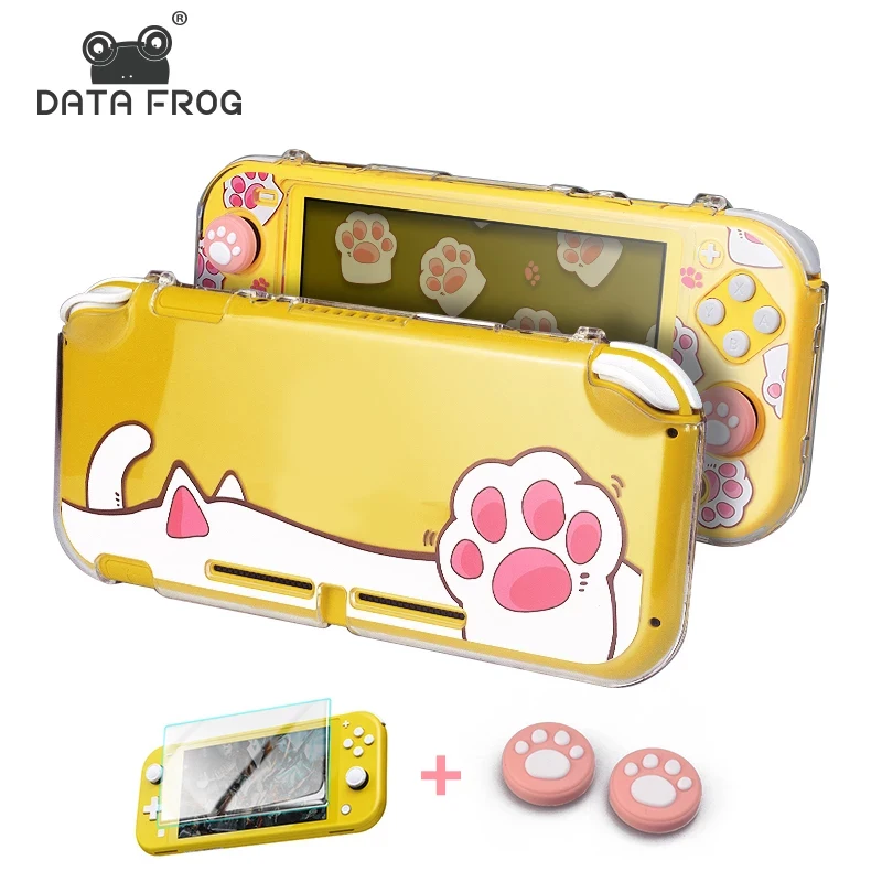 

DATA FROG Transparent Hard Protective Case For Nintendo Switch Lite Console Cat Paw Style Protection Cover for NS Switch Lite