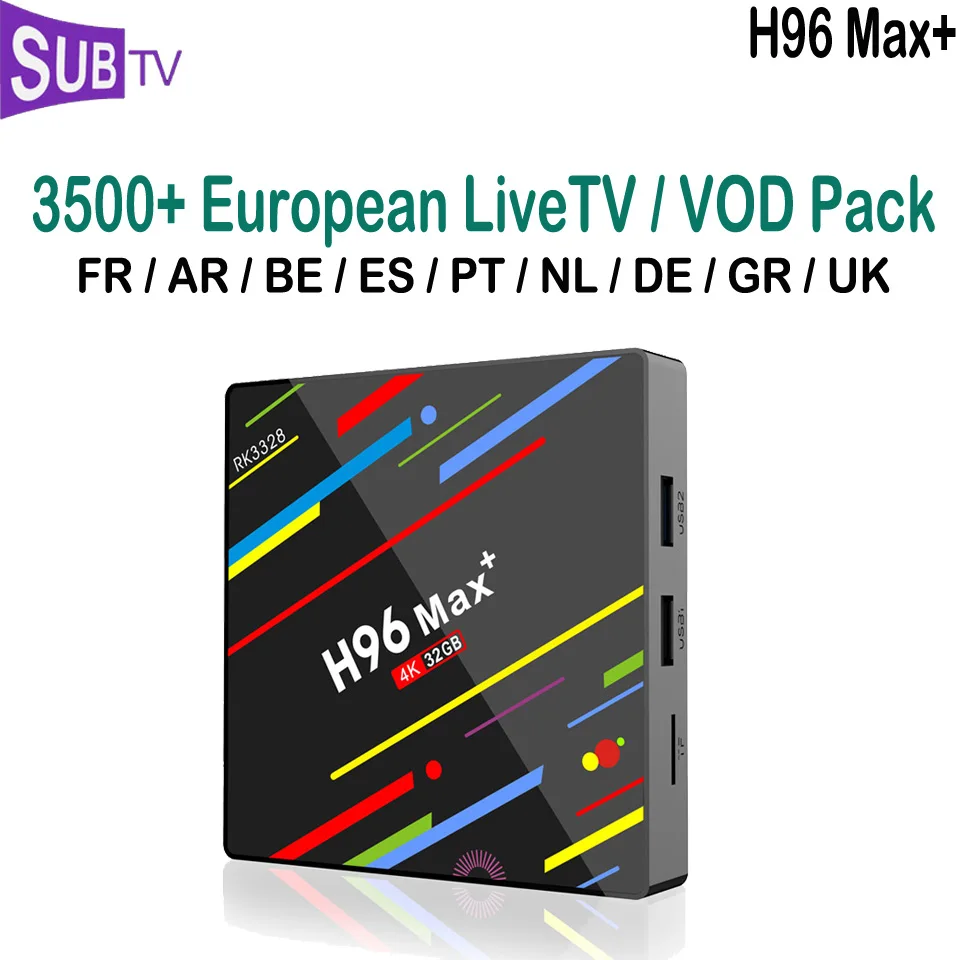 Английский арабский IPTV Box 4 ГБ 32 ГБ H96 Max+ подписка на Бельгию 1 год Sub tv Франция Итальянский индийский голландский Африканский костюм ТВ M3U каналы