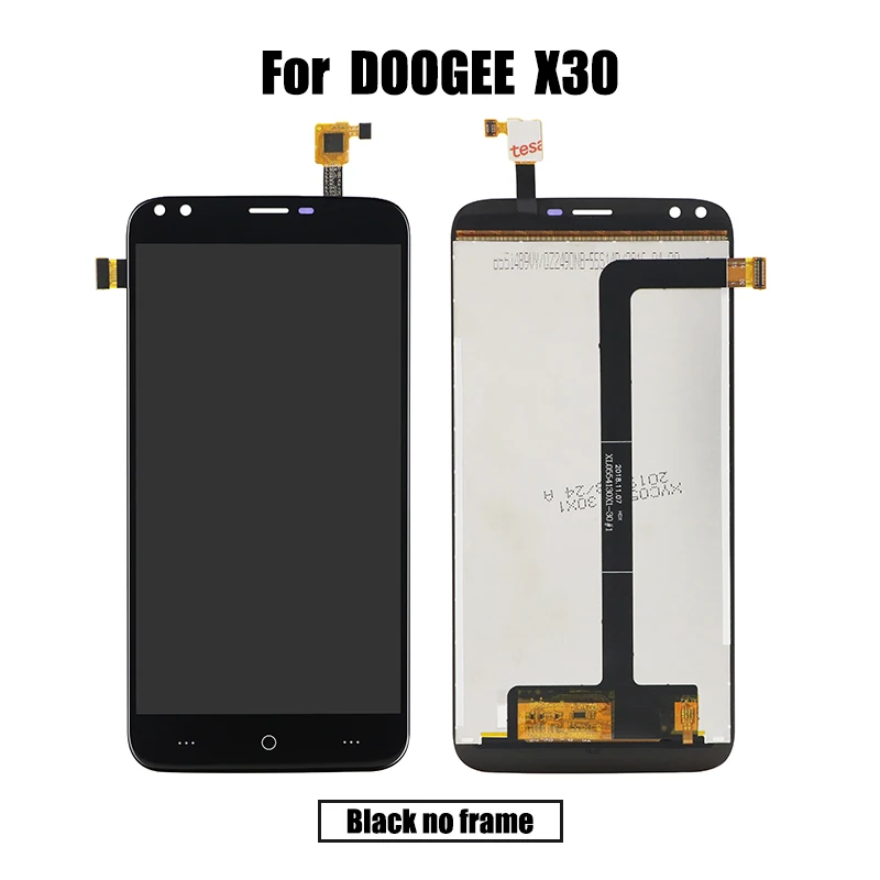 Black no frame Для DOOGEE X30 lcd и сенсорный экран дигитайзер с рамкой дисплей экран Модуль Ремонт Замена аксессуары - Цвет: Black no frame