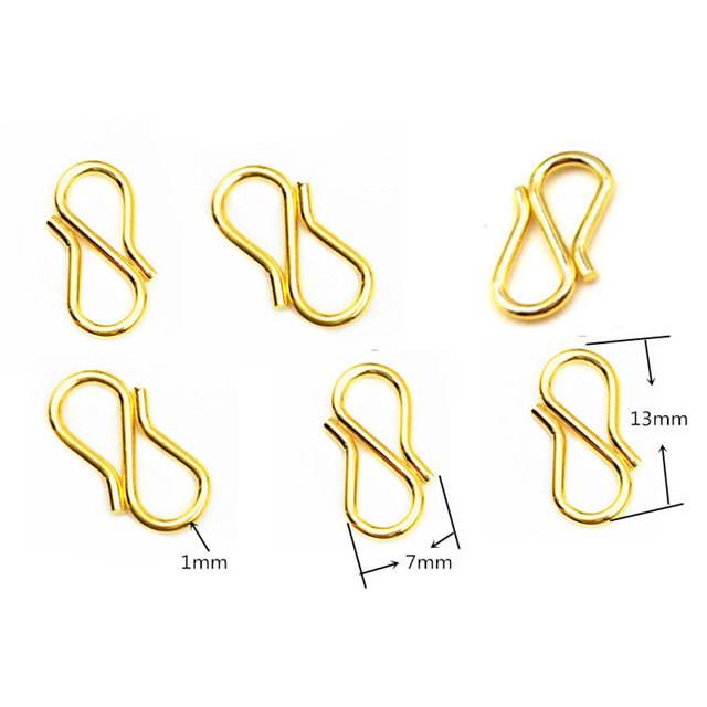 Stainless Steel S-Shape Strong Clasps Hooks Gold Plated End Clasps for DIY Jewelry Making Necklace Bracelet Findings