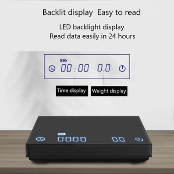 

LED Screen Can Bear 2kg USB Charging Hand-made Coffee Electronic Scale Coffee Beans Weighing Timing