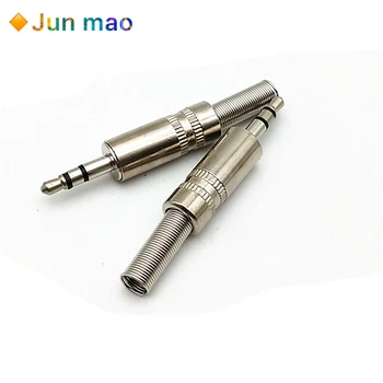 

5 pcs 3.5mm 3-Pole Stereo Metal Plug Connector 3.5 Plug & Jack Adapter With Soldering Wire Terminals 3.5mm Stereo Plug