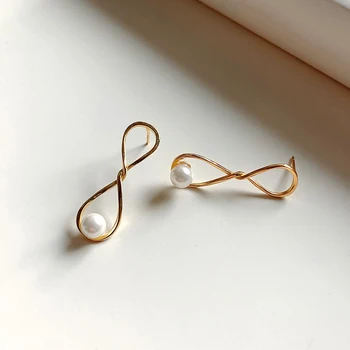 

925 Silver Infinity symbol Drop Earrings Boho Silver Jewelry French Earrings Minimalism Brincos Pendientes Earrings for Women