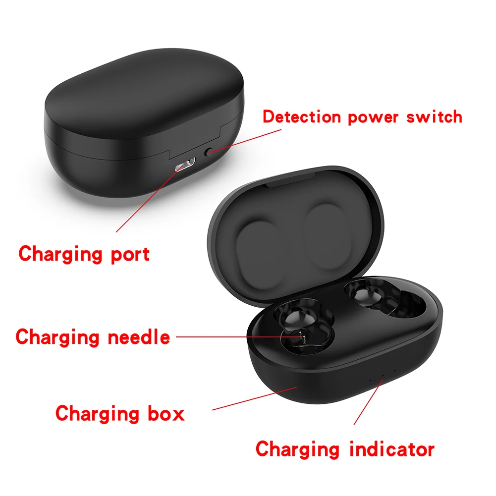 300mAh Earphones Charging Case Wireless with USB Cable for