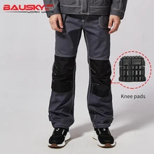 Bauskydd B109 Спецодежда хлопковые брюки рабочие защитная Рабочая одежда мужские брюки черные осенние брюки с наколенниками
