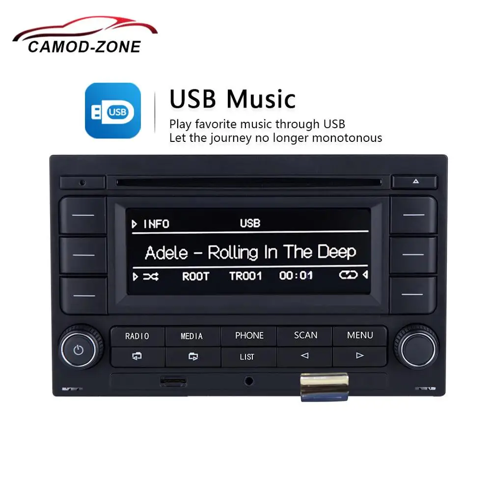 Автомобильный радиоприемник Bluetooth RCN210 CD плеер USB MP3 AUX 31G 035 185 для VW Polo 9N Golf Jetta MK4 Passat