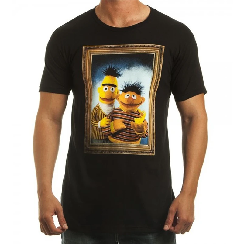 Sesame Street Bert And Ernie Framed T-Shirt Streetwear Casual Tee Shirt |