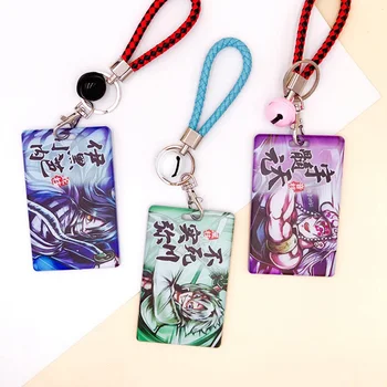 

Anime Demon Slayer: Kimetsu No Yaiba Kamado Tanjirou Student Bus Meal Cartoon Badge ID Card Cover Case with Key Chains